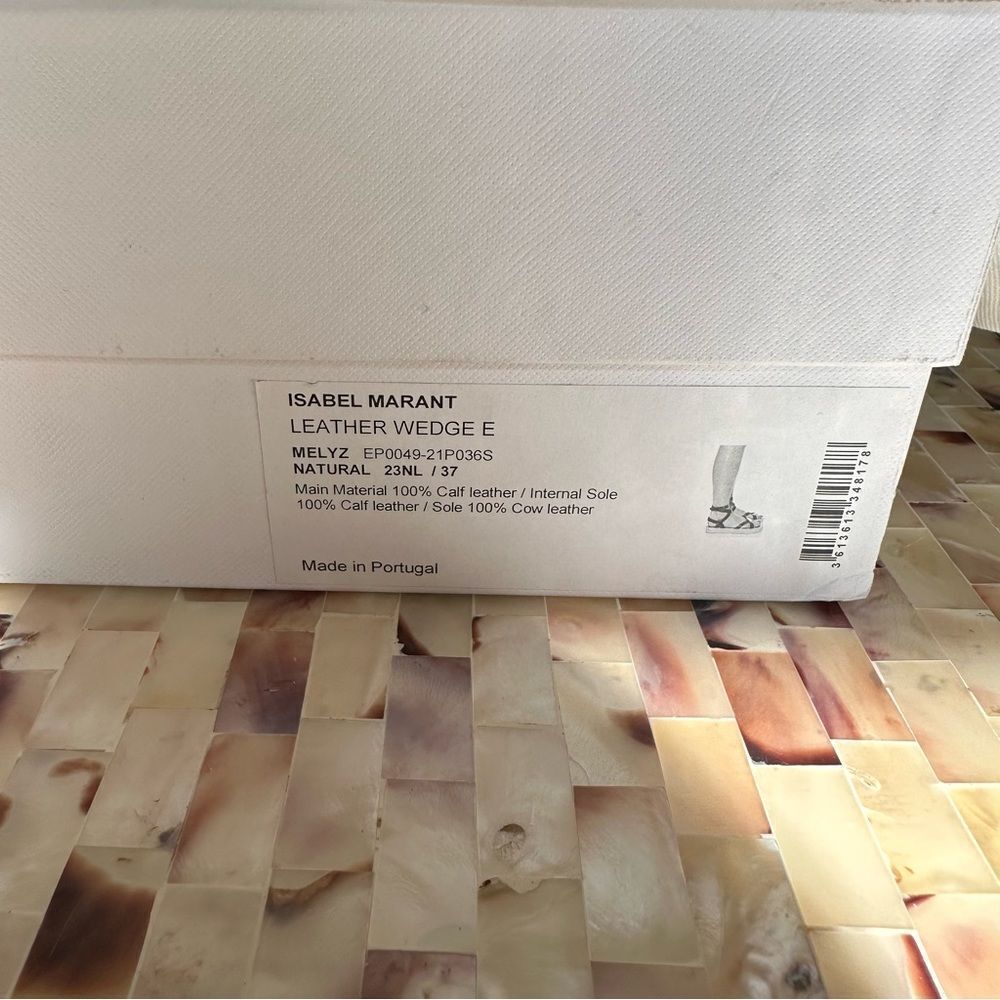 NWB Isabel Marant Melyz Leather Platform Espadrilles Tan EU 37 - Picture 10 of 10
